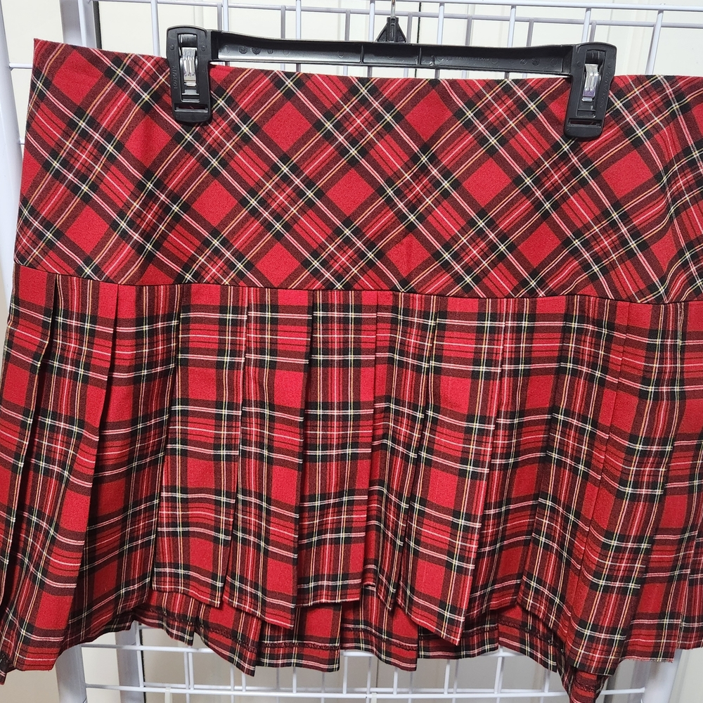 Torrid Red and Black Mini Skater Skirt